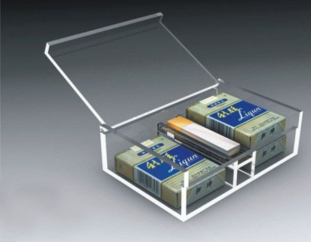 批发定做抽拉式亚克力盒   方形透明亚克力烟盒  亚克力展示盒